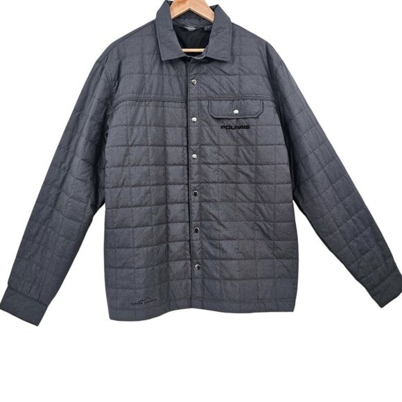 Eddie Bauer Polaris Mens L Charcoal Grey Heather Shirt Jacket - Picture 1 of 10